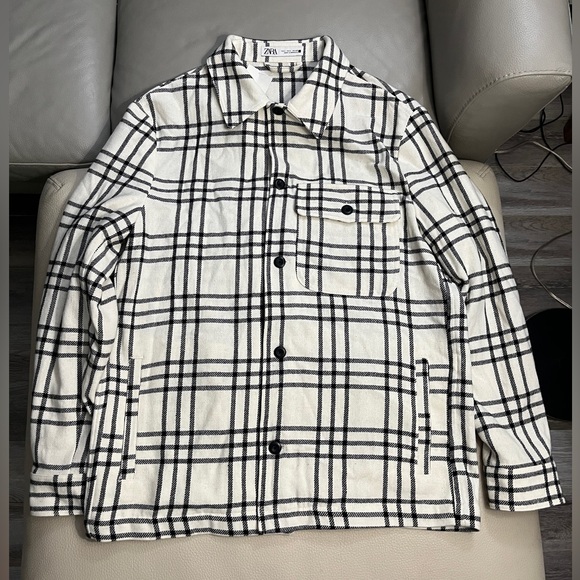 Zara Men’s Checkered Wool Blended Flannel Shirt - Size L - Picture 4 of 10